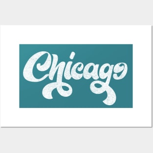 Chicago // Retro Vintage Faded Style Design Posters and Art